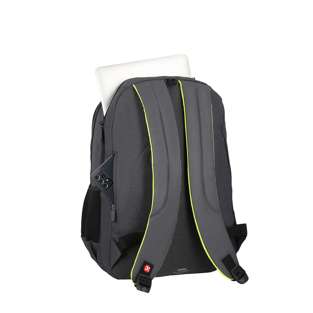 Mochila para notebook hombre Gamma 16'' gris/lima