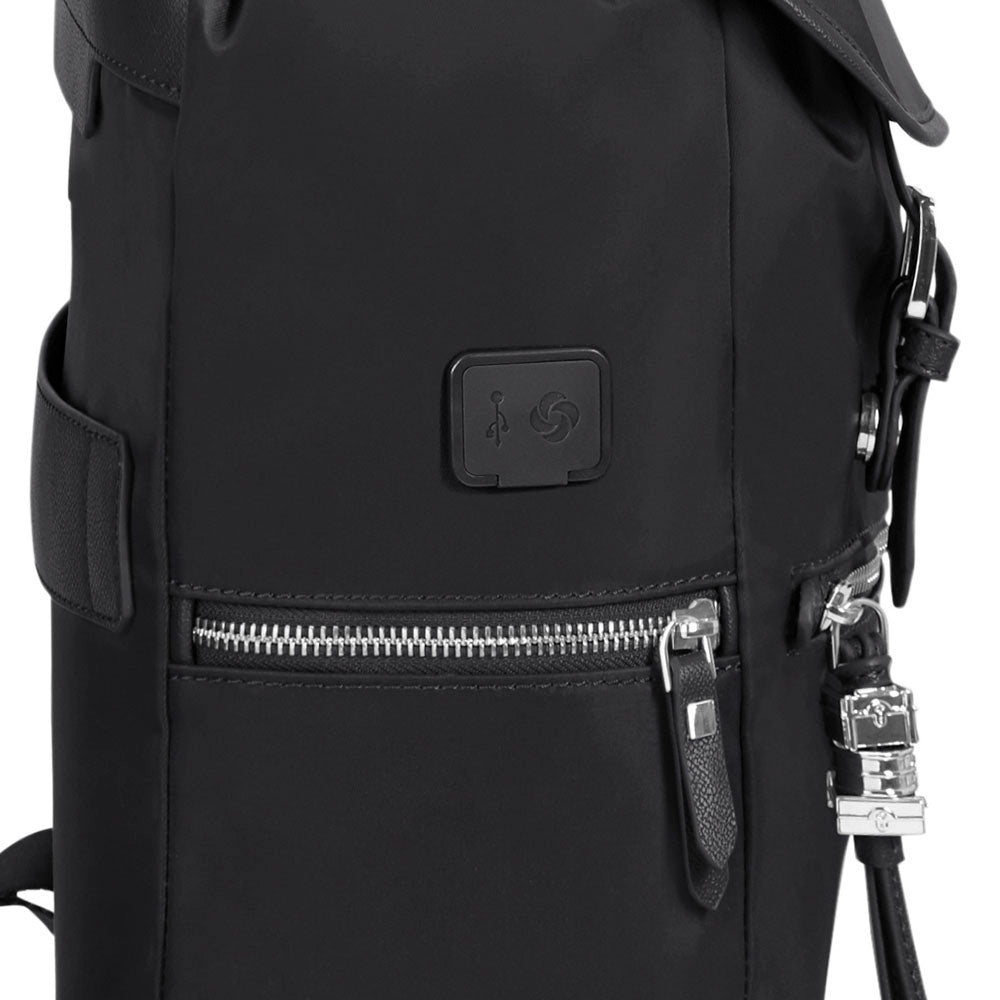  Mochila KARISSA BIZ Backpack 14.1  + Flap W/USB Mediana Black 