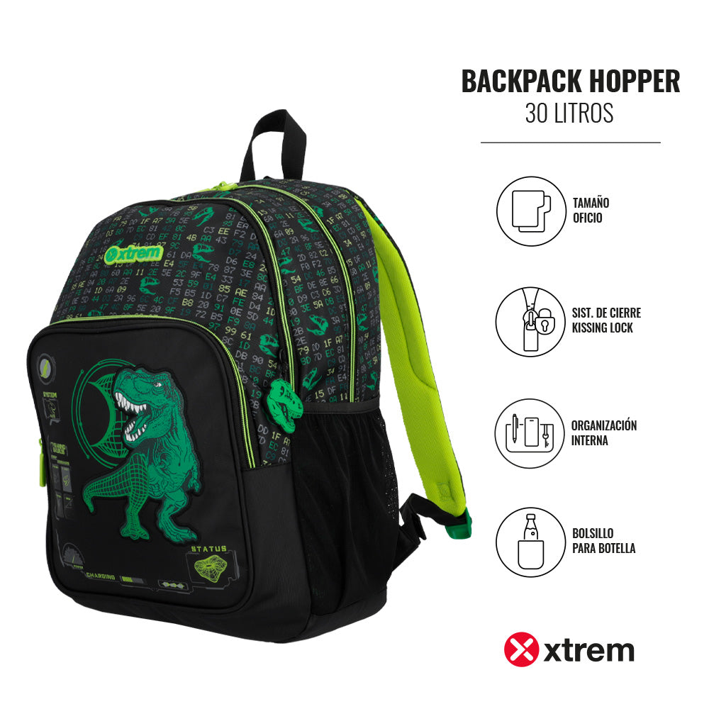 Mochila Hopper 4Xt Green Dino XL