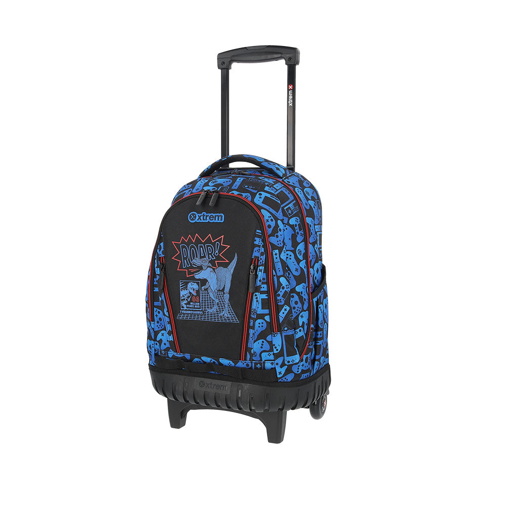 Mochila escolar con ruedas Trolley Dino azul